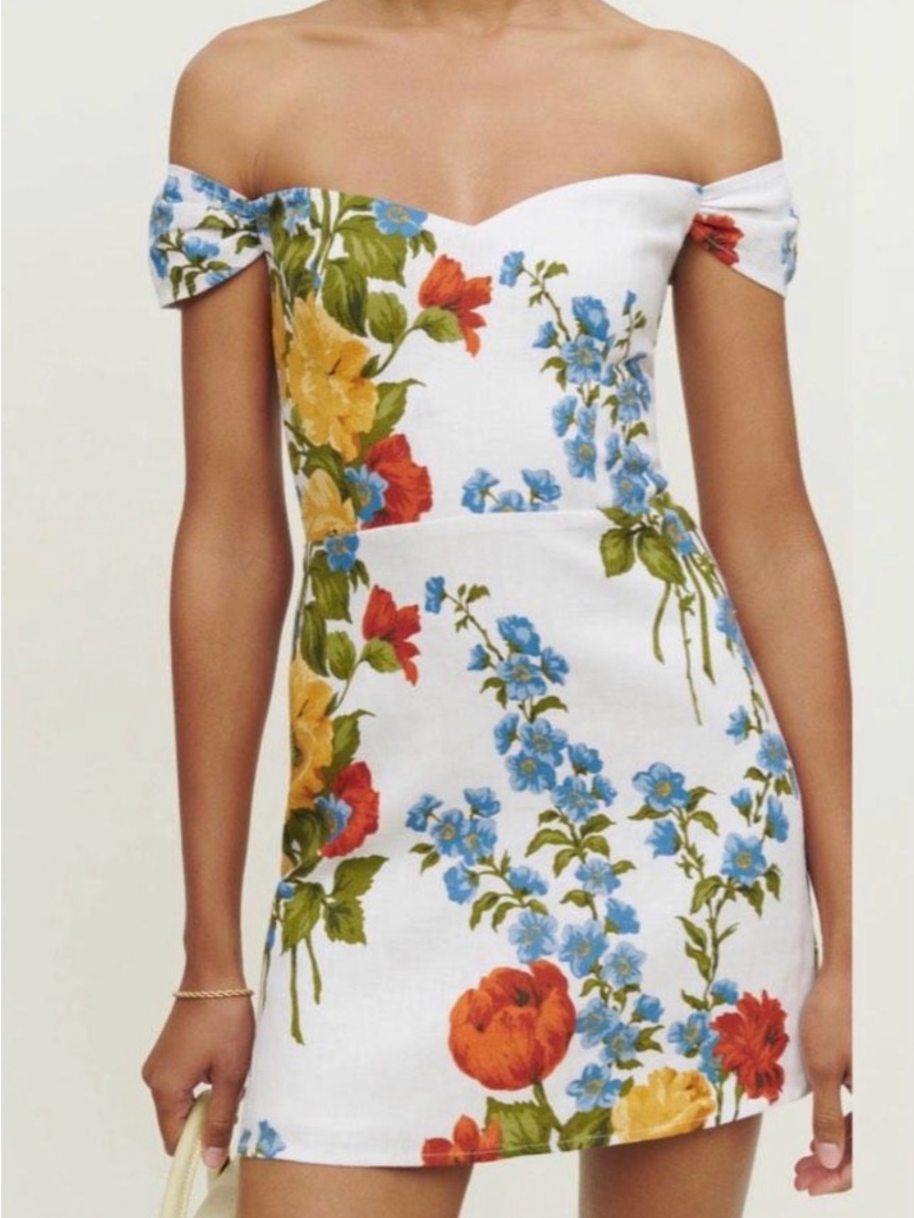 Reformation mini Gavina dress in Formosa flowers